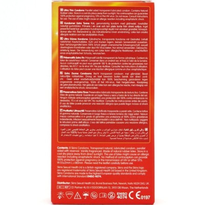 SKINS - PRESERVATIVOS ULTRA FINOS PREMIUM PACOTE COM 8 - D-244413 - Dona Pimenta