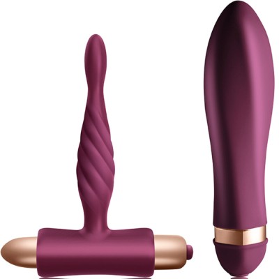 CLIMAXIMUM - KIT DARE VIBRADOR TORCIDO + PLUG ANAL INICIANTES - D-244499 - Dona Pimenta
