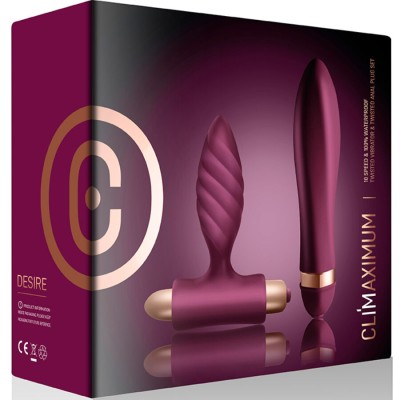 CLIMAXIMUM - KIT DESIRE VIBRADOR TORCIDO + PLUG ANAL - D-244500 - Dona Pimenta