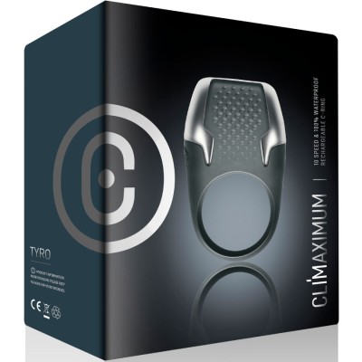 CLIMAXIMUM - ANEL VIBRATÓRIO PARA PÉNIS TYRO COM LUZES DE LED - D-244518 - Dona Pimenta