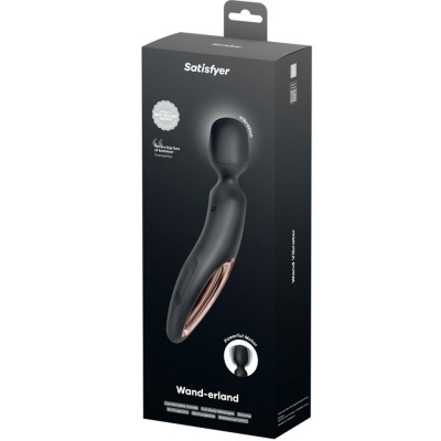 SATISFYER - WAND ERLAND MASSAGEADOR VIBRATÓRIO PRETO - D-244012 - Dona Pimenta