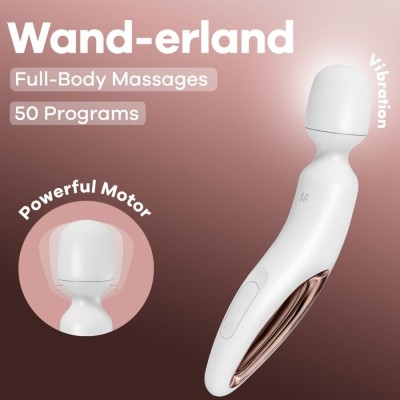 SATISFYER - WAND ERLAND MASSAGEADOR VIBRATÓRIO BRANCO - D-244013 - Dona Pimenta