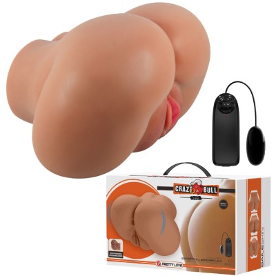 CRAZY BULL - LUNA VIBRADOR BUTT COM VAGINA REALISTA E ÂNUS CONTROLE DE CARNE REMOTO - D-242450 - Dona Pimenta