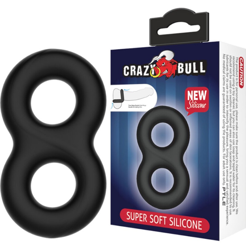CRAZY BULL - ANEL DUPLO DE SILICONE SUPER SOFT 2 - D-218747 - Dona Pimenta