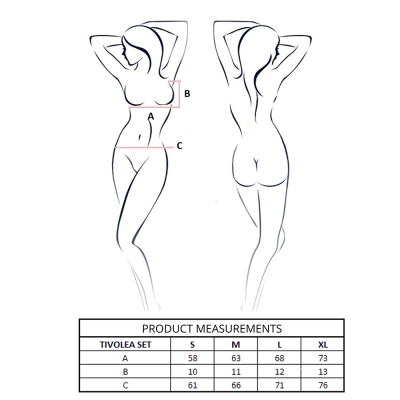 PASSION - CONJUNTO DE SUTIÃ + TANGA TIVOLEA PRETO G/GG - D-244624 - Dona Pimenta