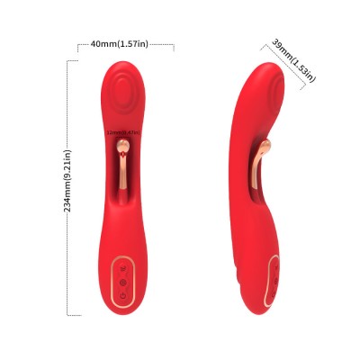 ARMONY - VIBRADOR COM LÍNGUA OSCILANTE VERMELHO - D-243055 - Dona Pimenta