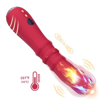 ARMONY - VIBRADOR ESTIMULADOR TERMO-AJUSTÁVEL POINT A DILDO VERMELHO - D-243047 - Dona Pimenta