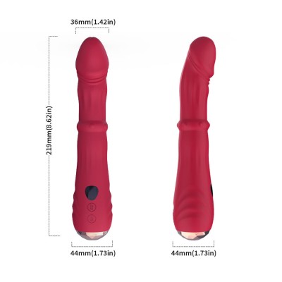 ARMONY - VIBRADOR ESTIMULADOR TERMO-AJUSTÁVEL POINT A DILDO VERMELHO - D-243047 - Dona Pimenta
