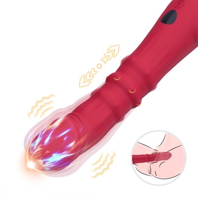 ARMONY - VIBRADOR ESTIMULADOR TERMO-AJUSTÁVEL POINT A DILDO VERMELHO - D-243047 - Dona Pimenta