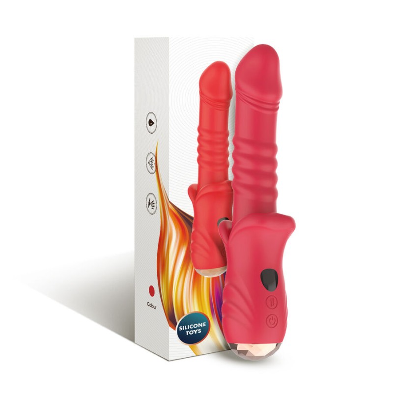 ARMONY - POINT A ESTIMULANTE VIBRADOR DILDO VERMELHO - D-243048 - Dona Pimenta