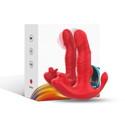 ARMONY - VIBRADOR ANAL CALCINHA C E ESTIMULADOR DO PONTO G CONTROLE REMOTO VERMELHO - D-243050 - Dona Pimenta
