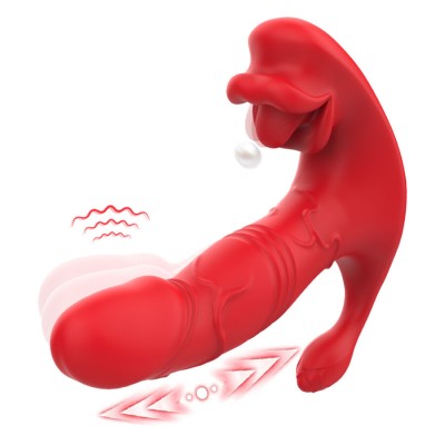ARMONY - VIBRADOR ANAL CALCINHA C E ESTIMULADOR DO PONTO G CONTROLE REMOTO VERMELHO - D-243050 - Dona Pimenta