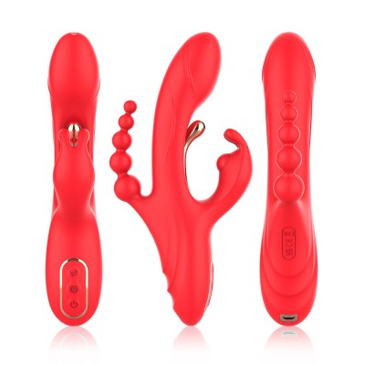 ARMONY - ESTIMULADOR DE PONTO G E CLITÓRIS VIBRADOR VERMELHO - D-243053 - Dona Pimenta