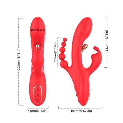 ARMONY - ESTIMULADOR DE PONTO G E CLITÓRIS VIBRADOR VERMELHO - D-243053 - Dona Pimenta