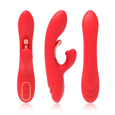 ARMONY - VIBRADOR ESTIMULADOR DE PONTO G E CLITÓRIS COM LÍNGUA OSCILANTE VERMELHO - D-243054 - Dona Pimenta