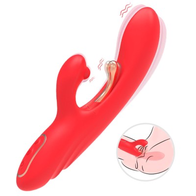 ARMONY - VIBRADOR ESTIMULADOR DE PONTO G E CLITÓRIS COM LÍNGUA OSCILANTE VERMELHO - D-243054 - Dona Pimenta