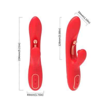 ARMONY - VIBRADOR ESTIMULADOR DE PONTO G E CLITÓRIS COM LÍNGUA OSCILANTE VERMELHO - D-243054 - Dona Pimenta