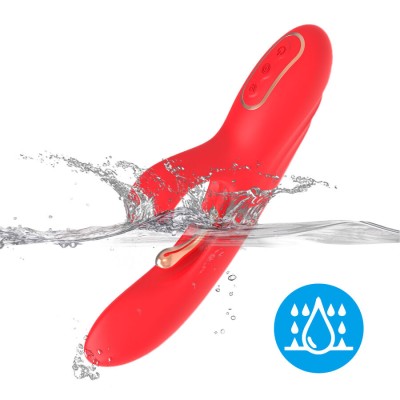 ARMONY - VIBRADOR ESTIMULADOR DE PONTO G E CLITÓRIS COM LÍNGUA OSCILANTE VERMELHO - D-243054 - Dona Pimenta