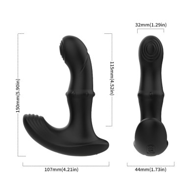 ARMONY - VIBRADOR ANAL DE PRÓSTATA CONTROLE REMOTO PRETO - D-243049 - Dona Pimenta