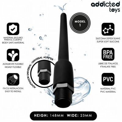 ADDICTED TOYS - LIMPADOR ANAL COM ADAPTADOR UNIVERSAL MODELO 1 - D-244426 - Dona Pimenta