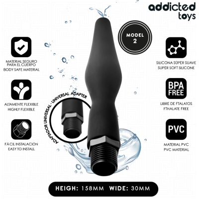 ADDICTED TOYS - LIMPADOR ANAL COM ADAPTADOR UNIVERSAL MODELO 2 - D-244427 - Dona Pimenta