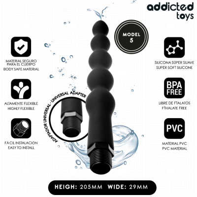 ADDICTED TOYS - LIMPADOR ANAL COM ADAPTADOR UNIVERSAL MODELO 5 - D-244430 - Dona Pimenta