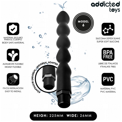 ADDICTED TOYS - LIMPADOR ANAL COM ADAPTADOR UNIVERSAL MODELO 6 - D-244431 - Dona Pimenta