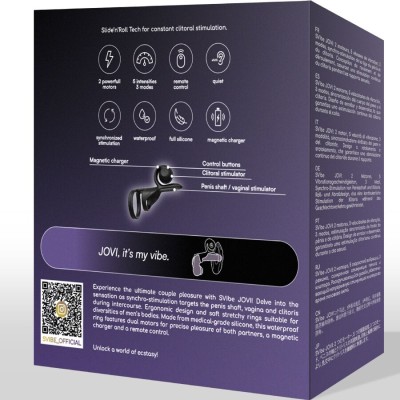 SNAIL VIBE - JOVI COUPLES RING CONTROLE REMOTO PRETO - D-244667 - Dona Pimenta