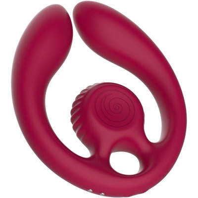 SNAIL VIBE - GIZI DUO ESTIMULADOR DE CASAIS COM CONTROLE REMOTO BURGUNDY - D-244442 - Dona Pimenta