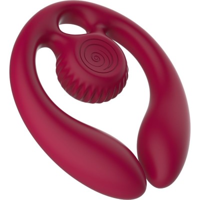 SNAIL VIBE - GIZI DUO ESTIMULADOR DE CASAIS COM CONTROLE REMOTO BURGUNDY - D-244442 - Dona Pimenta