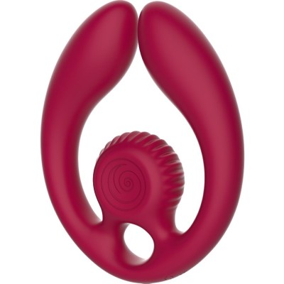 SNAIL VIBE - GIZI DUO ESTIMULADOR DE CASAIS COM CONTROLE REMOTO BURGUNDY - D-244442 - Dona Pimenta