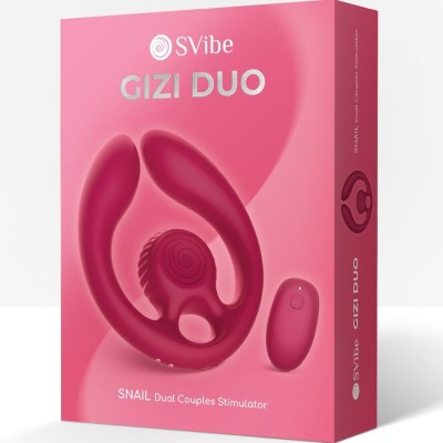 SNAIL VIBE - GIZI DUO ESTIMULADOR DE CASAIS COM CONTROLE REMOTO BURGUNDY - D-244442 - Dona Pimenta