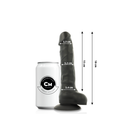 COCK MILLER DENSIDADE DE SILICONE COCKSIL ARTICULÁVEL PRETO 18 CM - D-224953 - Dona Pimenta