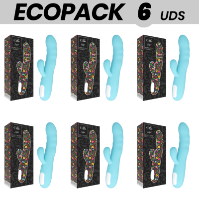 ECOPACK 6 UNIDADES - MIA EIFFEL TURQUESA AZUL ROTATOR VIBRADOR - D-221521 - Dona Pimenta