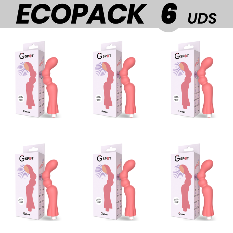 ECOPACK 6 UNIDADES - G-SPOT GOHAN VIBRATOR LIGHT RED - D-223509 - Dona Pimenta