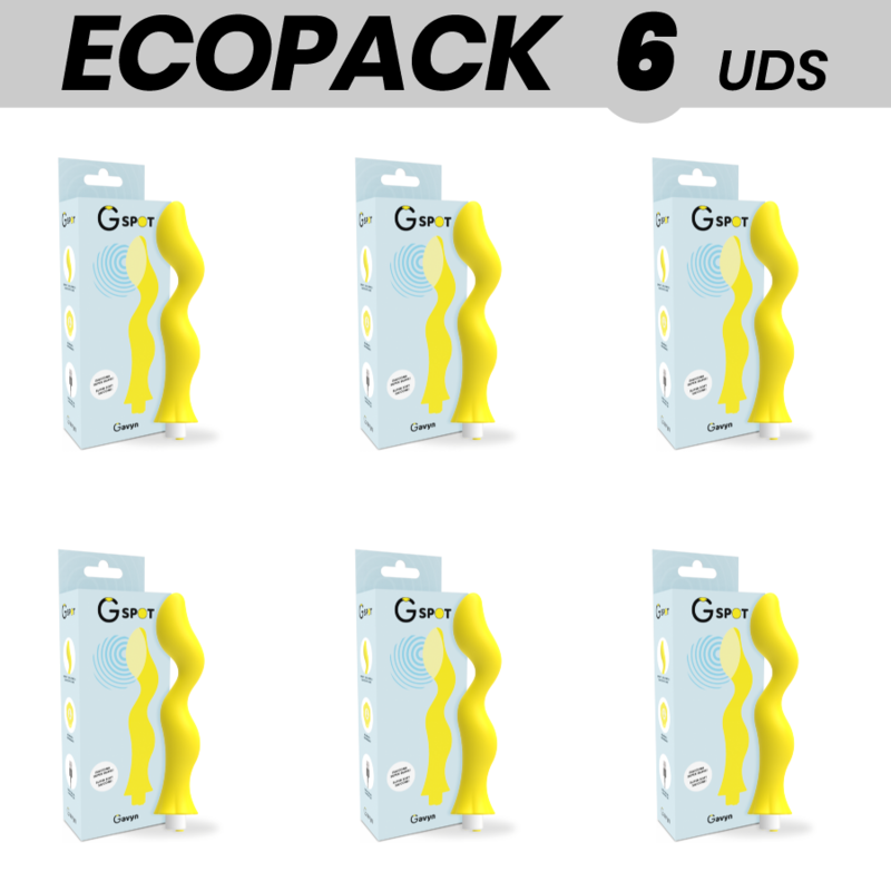 ECOPACK 6 UNIDADES - G-SPOT VIBRADOR GAVYN AMARELO - D-223510 - Dona Pimenta