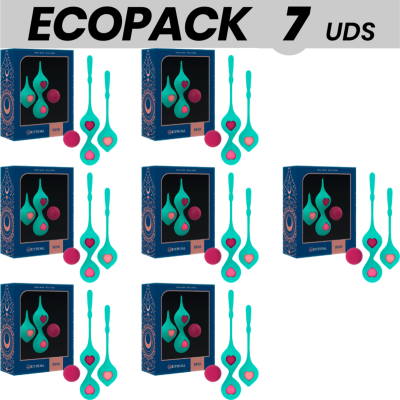 ECOPACK 7 UNIDADES - RITHUAL CONJUNTO DE TREINAMENTO PÉLVICO DEVA AQUA GREEN 6 + 1 GRTIS - D-225390 - Dona Pimenta