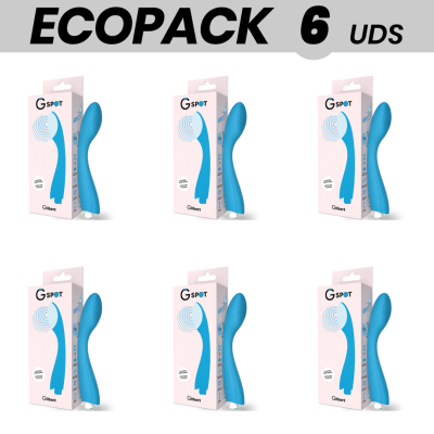 ECOPACK 6 UNIDADES - G-SPOT GYLBERT VIBRATOR AZUL TURQUESA - D-227283 - Dona Pimenta