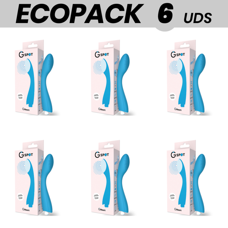 ECOPACK 6 UNIDADES - G-SPOT GYLBERT VIBRATOR AZUL TURQUESA - D-227283 - Dona Pimenta