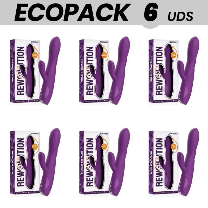 ECOPACK 6 UNIDADES - REWOLUTION REWORABBIT VIBRADOR FLEXÍVEL COM COELHO - D-228578 - Dona Pimenta