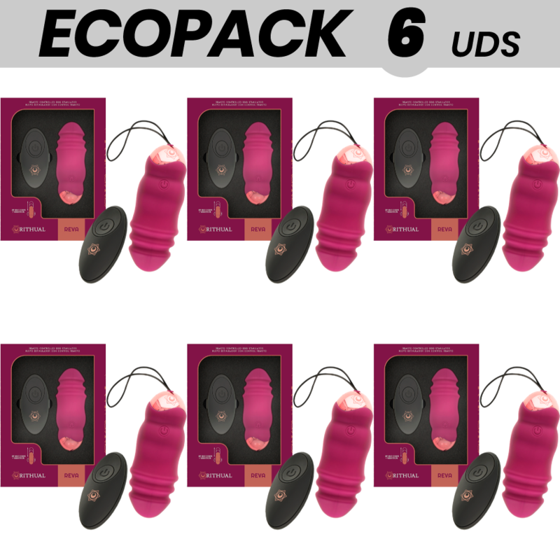 ECOPACK 6 UNIDADES - RITHUAL SISTEMA REVA EGG CONTROLE REMOTO UP&DOWN + VIBRAO - D-228804 - Dona Pimenta
