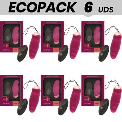 ECOPACK 6 UNIDADES - RITHUAL ESHA OVO ROTAO COM CONTROLE REMOTO + SISTEMA DE VIBRAO - D-228805 - Dona Pimenta