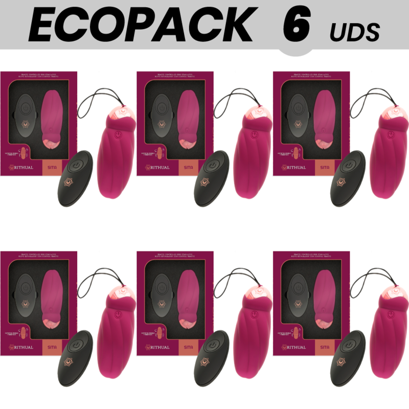 ECOPACK 6 UNIDADES - RITHUAL SITA OVO CONTROLE REMOTO ROTAO + VIBRAO - D-228806 - Dona Pimenta