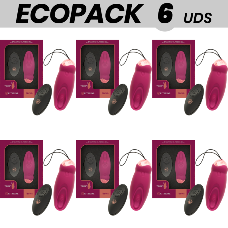 ECOPACK 6 UNIDADES - RITHUAL PRIYA OVO CONTROLE REMOTO G-SPOT + VIBRAO - D-228807 - Dona Pimenta