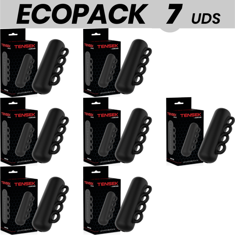 ECOPACK 7 UNIDADES - JAMYJOB MASTURBADOR EXTREME TENSEK 5 PRETO - D-231352 - Dona Pimenta
