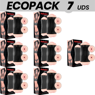 ECOPACK 7 UNIDADES - JAMYJOB MASTURBADOR DE DUPLA ENTRADA RANDY - VAGINA E ANO - D-231356 - Dona Pimenta