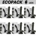 ECOPACK 6 UNIDADES - COCK MILLER SILICONE DENSIDADE ARTICULVEL COCKSIL PRETO 13 CM - D-231451 - Dona Pimenta