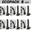 ECOPACK 6 UNIDADES - COCK MILLER SILICONE DENSIDADE ARTICULVEL PRETO COCKSIL 18 CM - D-231453 - Dona Pimenta