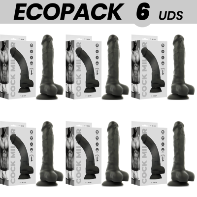 ECOPACK 6 UNIDADES - COCK MILLER SILICONE DENSIDADE ARTICULVEL PRETO COCKSIL 18 CM - D-231453 - Dona Pimenta