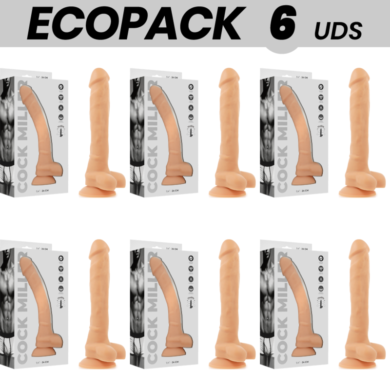 ECOPACK 6 UNIDADES - COCK MILLER SILICONE DENSIDADE ARTICULVEL COCKSIL 24 CM - D-231456 - Dona Pimenta